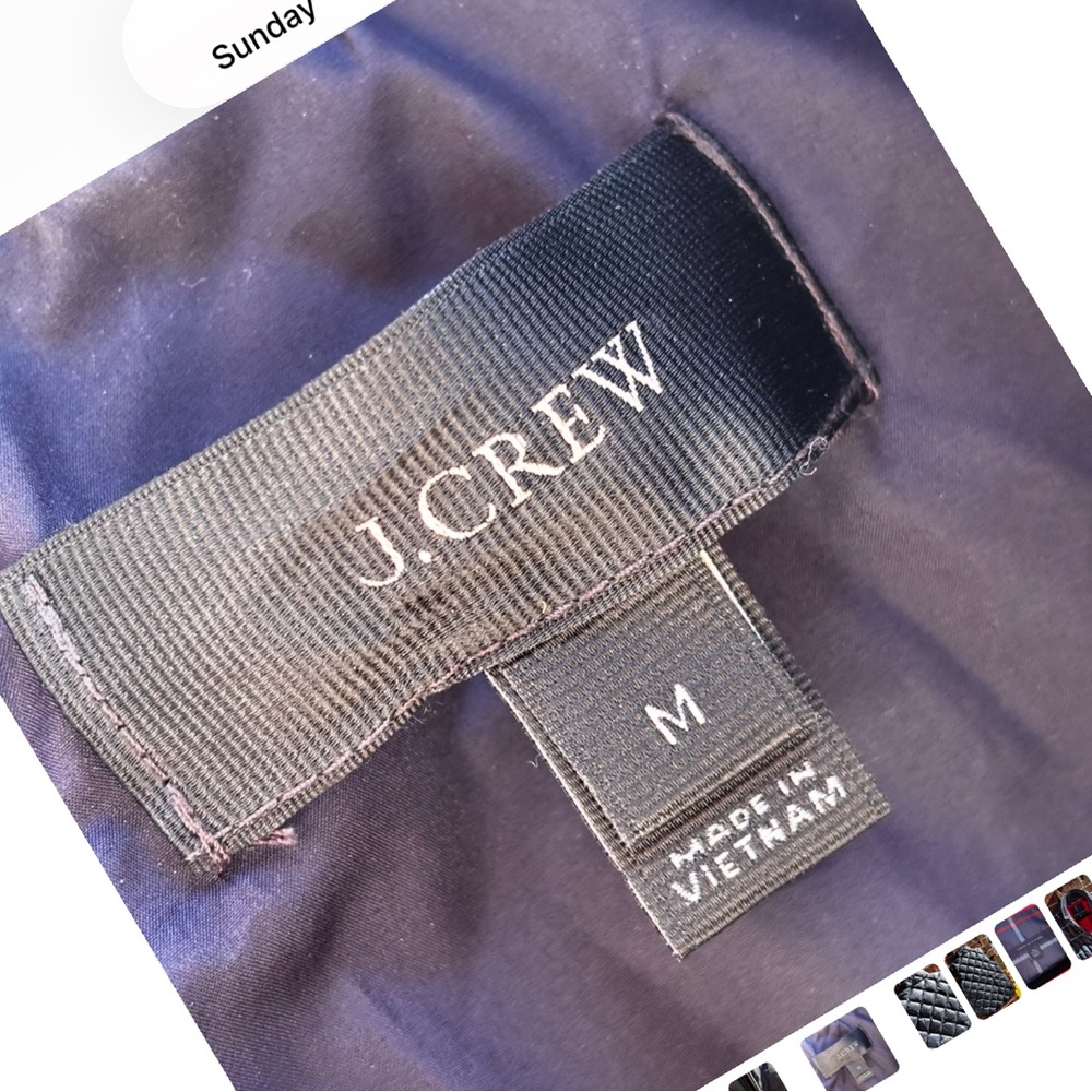 J.Crew Med. Navy & Green Tartan Plaid Down Fill Puffer Vest Full Zip Pockets - Picture 9 of 9